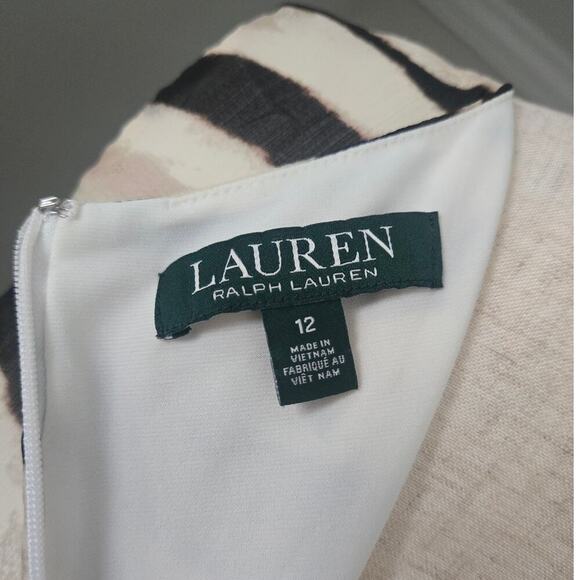 Ralph Lauren Zebra Print Faux Wrap Animal Print Dress size 12 - Picture 4 of 7